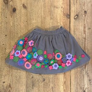 Embroidered Felt Floral Skirt